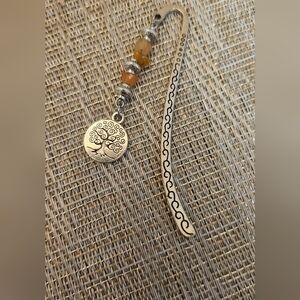Arrisanal Silver Metal Tree of Life With Semi Precious Stones Bookmark